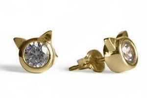 Meow Diamondピアス(K18YG)