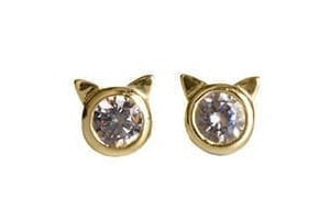 Meow Diamondピアス(K18YG)(正面)