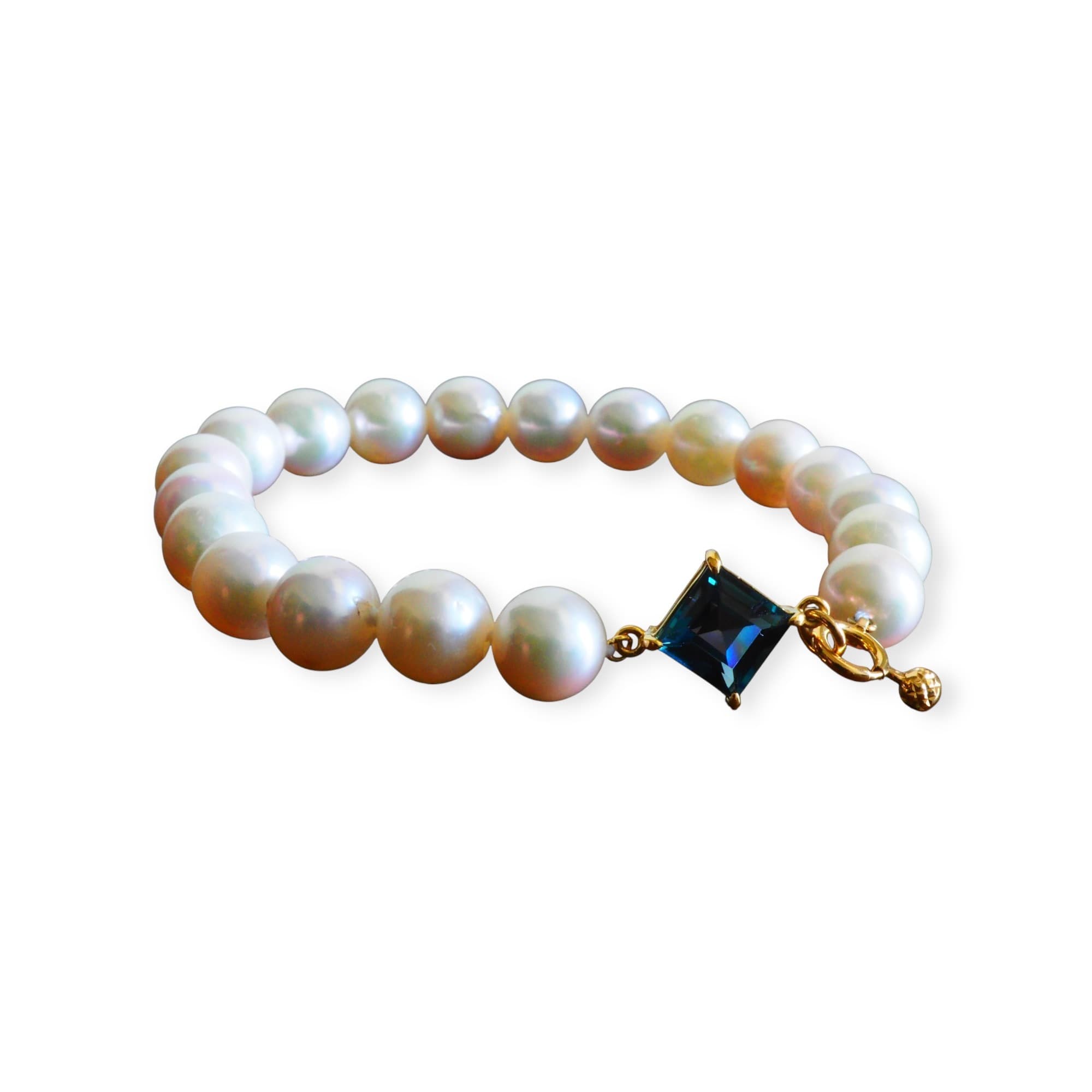 バロックパールブレスレット（ロンドンブルートパーズ）横