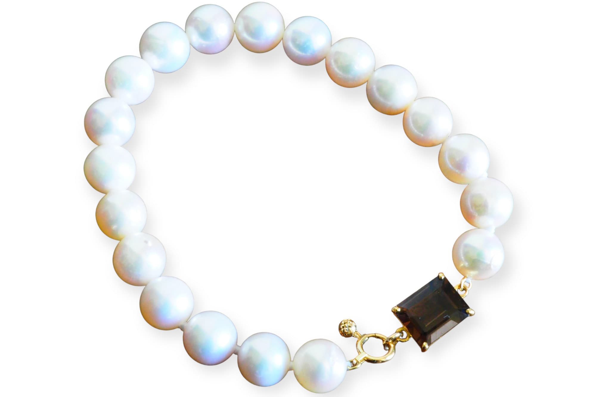 バロックパールブレスレット（スモーキークォーツ）正面