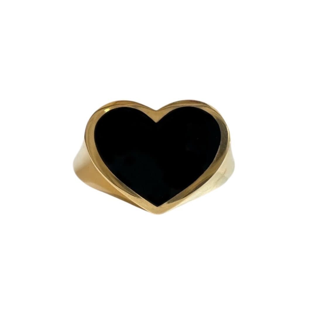 Love Signet ring(Black)