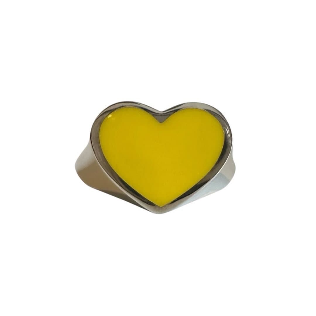 Love Signet Ring (Neon Yellow)