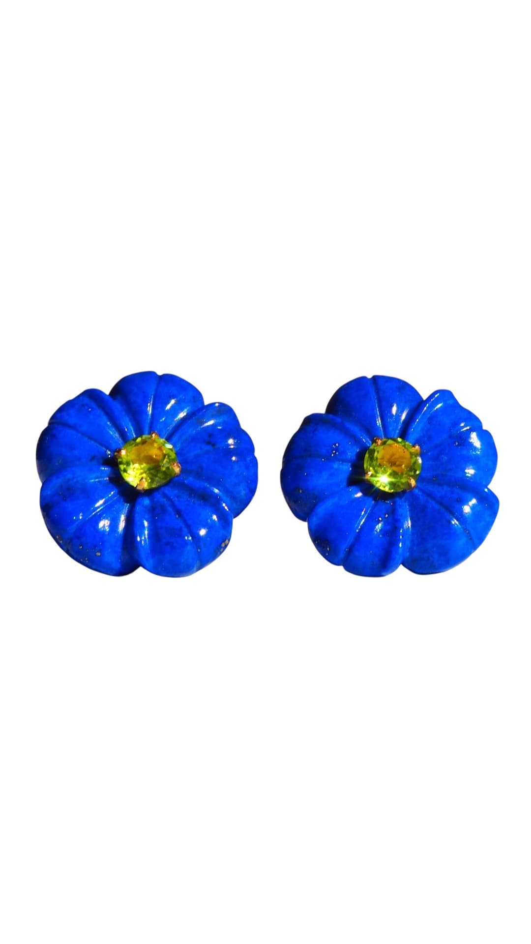 Forget-me-not Gem Flowerピアス(正面)