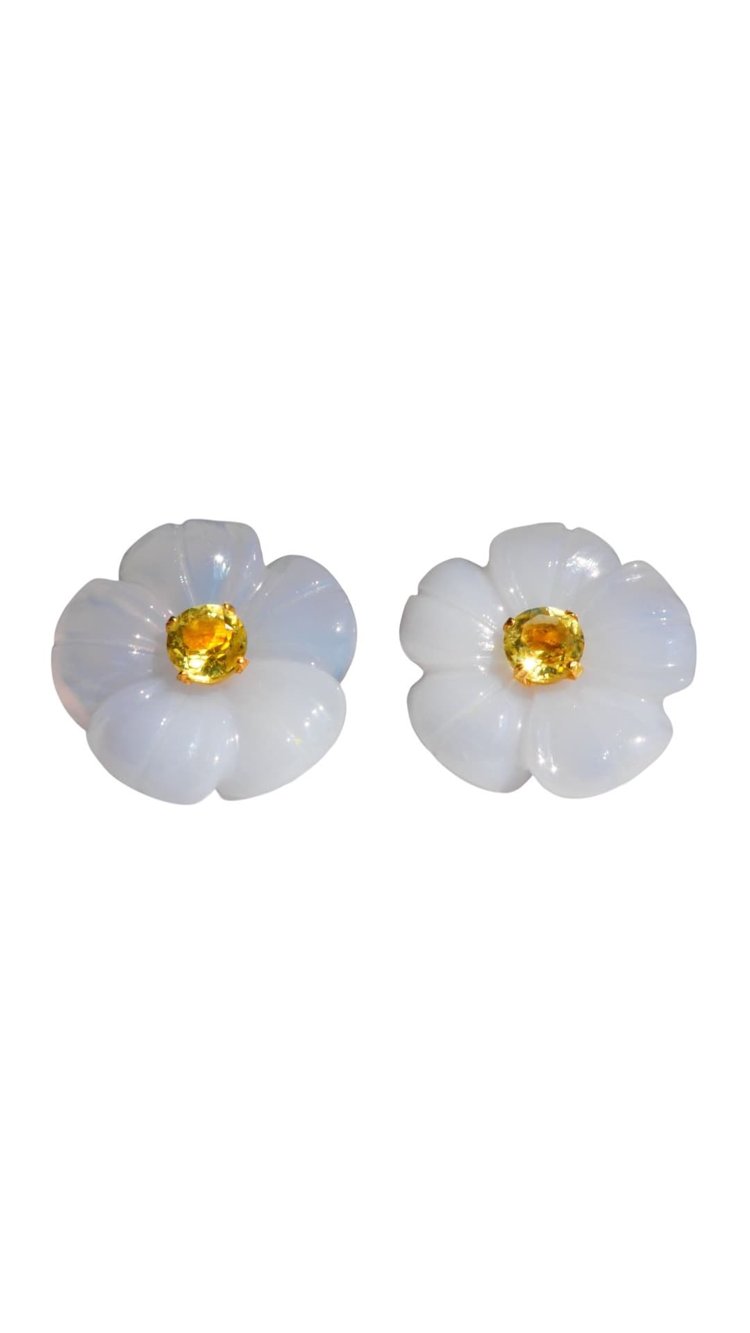 Margaret Gem Flowerピアス(正面)