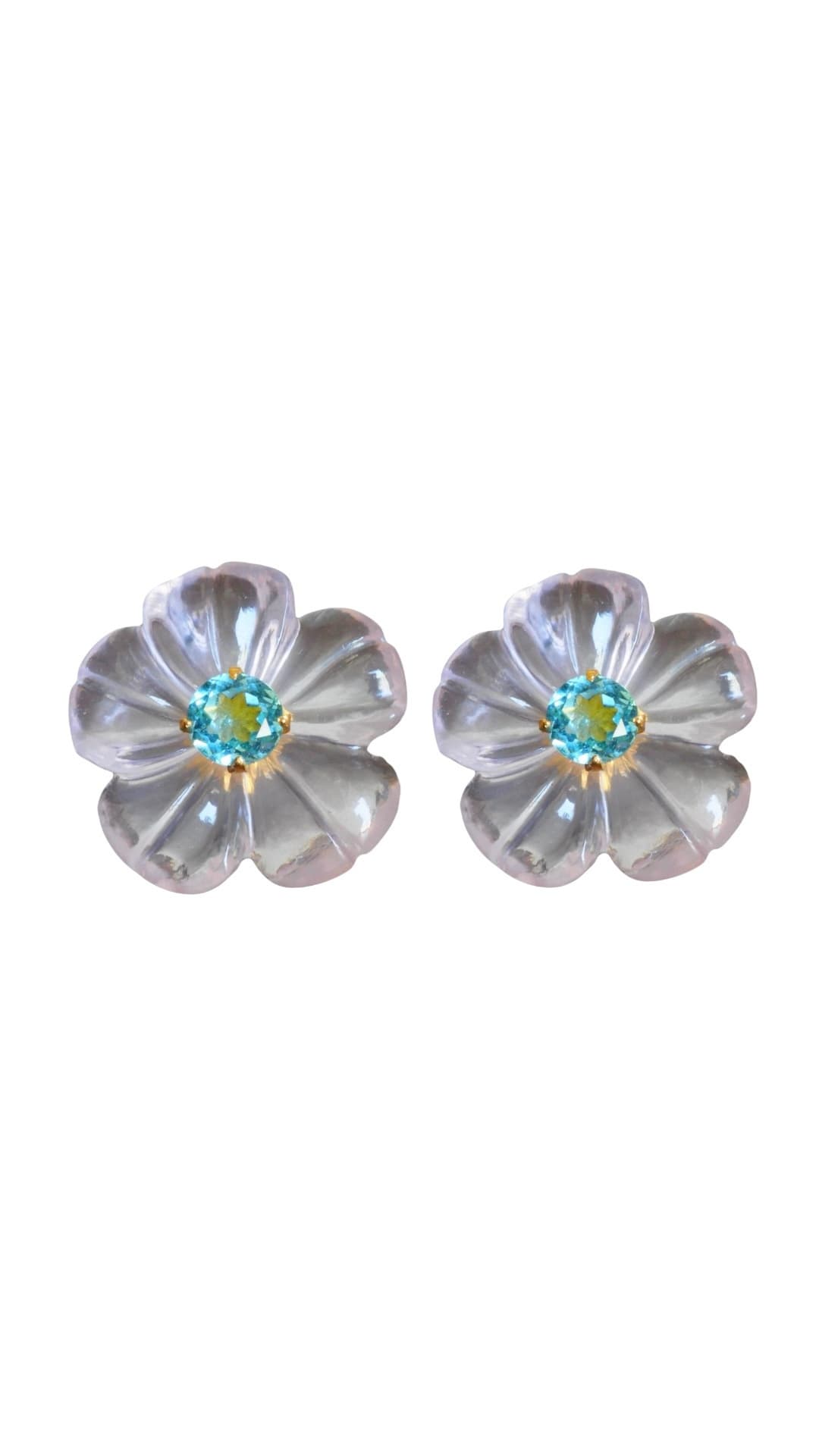 Sakura Gem Flowerピアス(正面)
