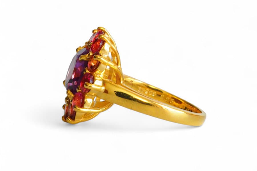 Amethyst & Pink Tourmaline Bicolor Candy Ring（横）