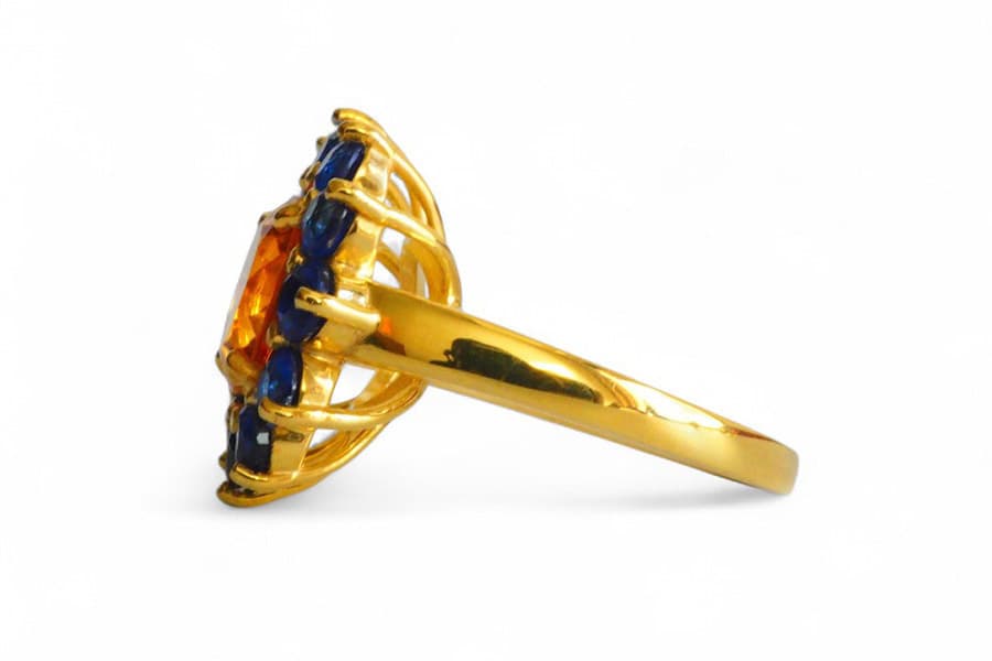 Citrine & Kyanite Bicolor Candy Ring（横）