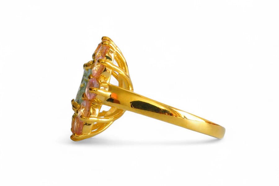 Aquamarine & Morganite Bicolor Candy Ring(横)